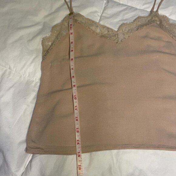 Forever 21 Contemporary Dusty Pink Lace Trim Cami Top Spaghetti Strap - Picture 5 of 5